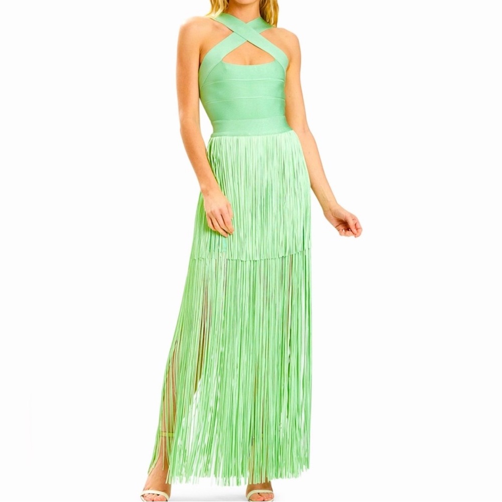 ISO: Herve leger cross neck gown